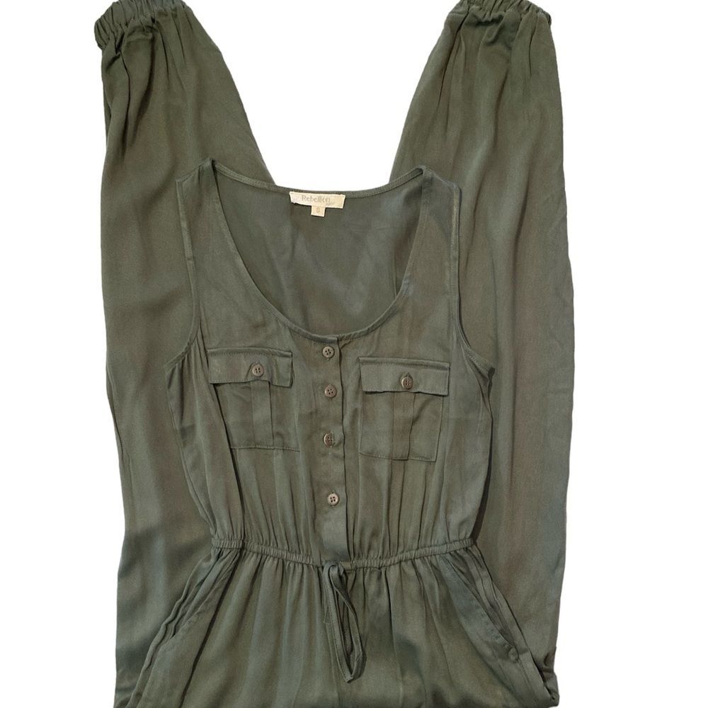 Rebellion Army Green Sleeveless Jumpsuit Women's Size Small